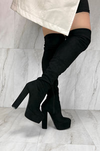 Dossy - Over The Knee Platform Block Heel Boots